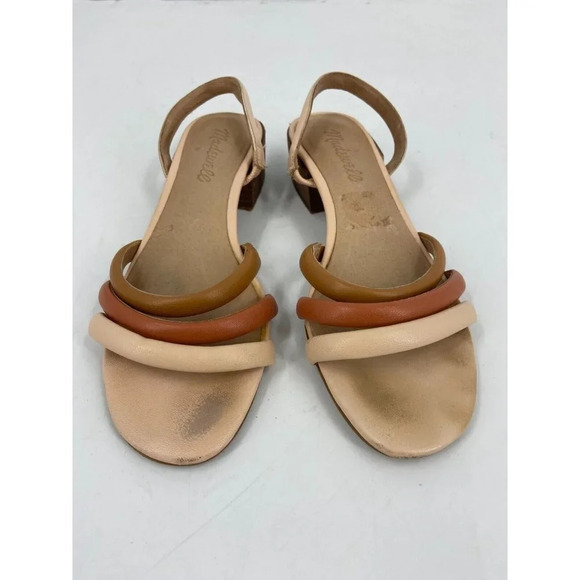 Madewell Women's Addie Slingback Leather Sandals Peach Multi Size 6 - Picture 10 of 13